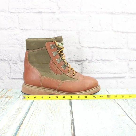 *Vintage LL Bean Fly Fishing Brown Leather Angling Felt Bottom Boots 9 Inch - Picture 8 of 10